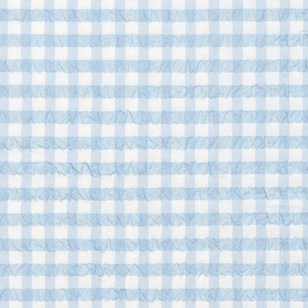 Biancheria da letto in crêpe esteso bianco e azzurro per letto singolo 140x220 cm Bæk&Bølge - JUNA