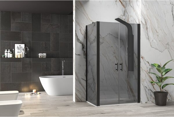 Kamalu box doccia 70x120 apertura saloon vetro fumé altezza 200h | ks2800af