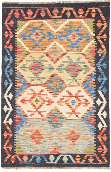 Tappeto Kilim Afghanistan Geometrico Grigio Scuro Multicolore 79x120 Cm