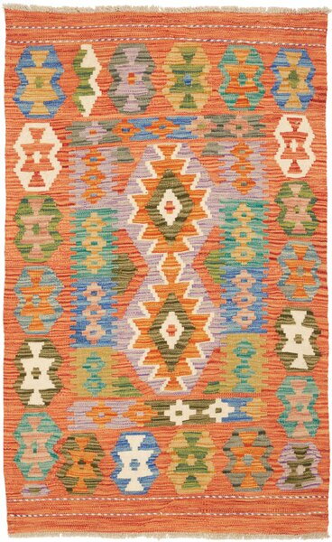 Tappeto Kilim Afghanistan Geometrico Arancio Policromo 82x126 Cm