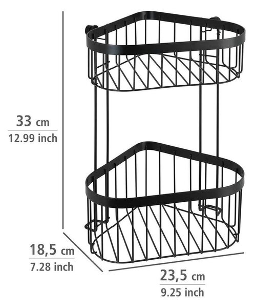 Set di accessori per il bagno nero in metallo autoportante Classic - Wenko