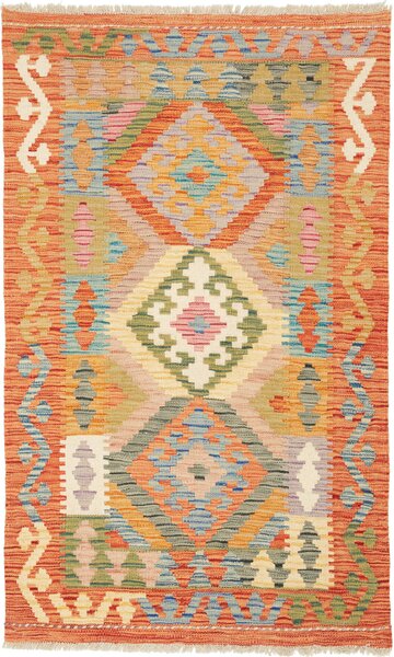 Tappeto Kilim Afghanistan Geometrico Terracotta Policromo 80x133 Cm