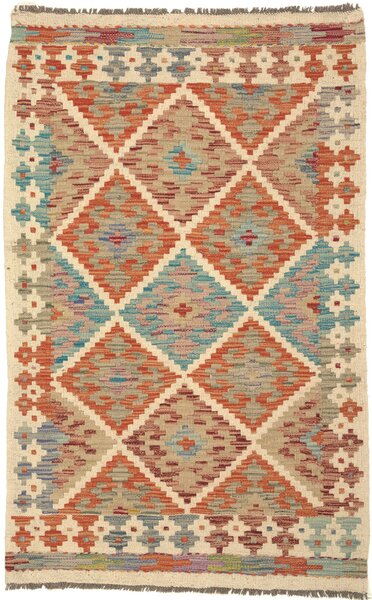 Tappeto Kilim Afghanistan Astratto Arancione Turchese 81x128 Cm