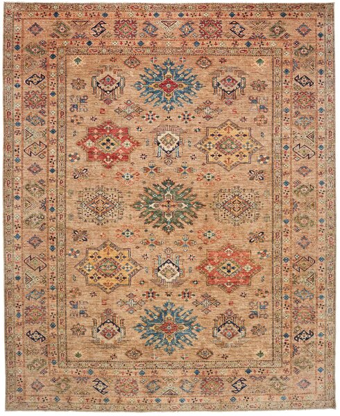 Tappeto Kazak Fine Pakistan Astratto Beige Policromo 251x307 Cm