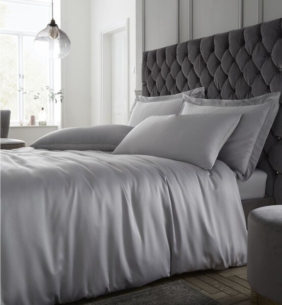 Biancheria grigia per letto matrimoniale 200x200 cm Silky Soft - Catherine Lansfield