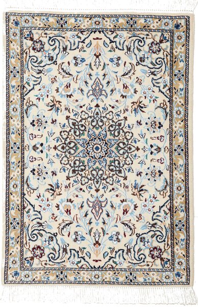 Tappeto Nain 9la Persia Medaglione Crema Blu 62x89 Cm