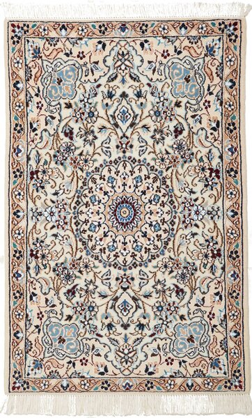 Tappeto Nain 9la Persia Medaglione Crema Blu 61x94 Cm