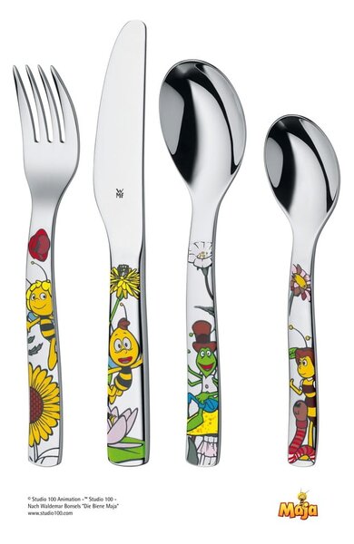 Set di 4 pezzi di posate in acciaio inox Cromargan® Maya the Bee per bambini Biene Maja - WMF