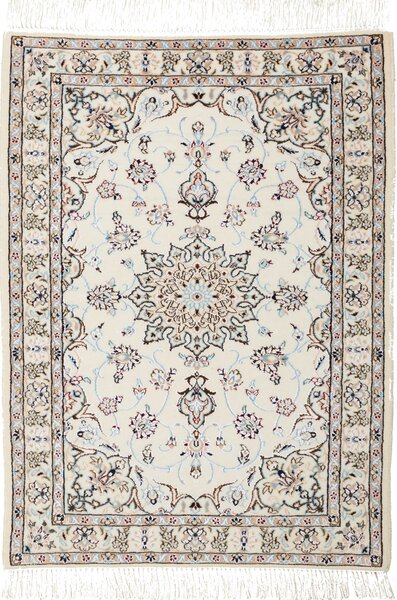 Tappeto Nain 6la Persia Medaglione Crema Blu 65x90 Cm
