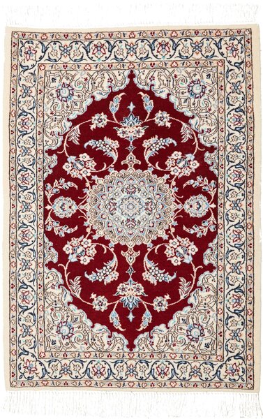 Tappeto Nain 6la Persia Medaglione Rosso Crema 62x93 Cm