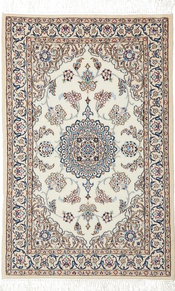 Tappeto Nain 6la Persia Medaglione Crema Blu 65x98 Cm
