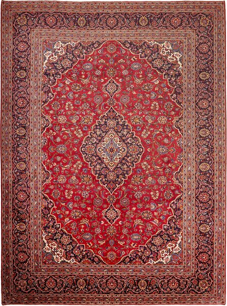 Tappeto Ardakan Persia Medaglione Rosso Blu 295x400 Cm