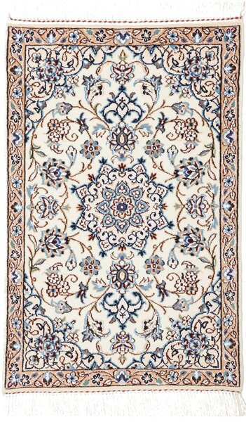 Tappeto Nain 9la Persia Medaglione Crema Blu 60x88 Cm
