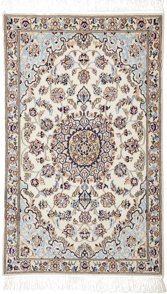 Tappeto Nain 6la Persia Medaglione Crema Azzurro 63x103 Cm