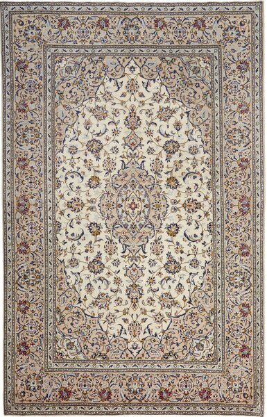 Tappeto Kashan Persia Medaglione Crema Beige 190x298 Cm