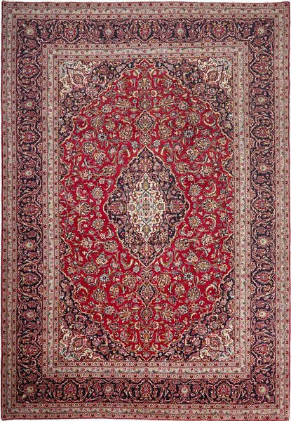 Tappeto Ardakan Persia Medaglione Rosso Blu 243x355 Cm