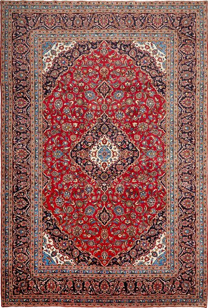 Tappeto Ardakan Persia Medaglione Rosso Blu 244x365 Cm