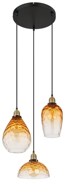 Globo 15786-3H1 - Lampadario a sospensione con filo SALVY 3xE27/60W/230V diametro 46 cm arancione