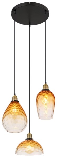 Globo 15786-3H1 - Lampadario a sospensione con filo SALVY 3xE27/60W/230V diametro 46 cm arancione
