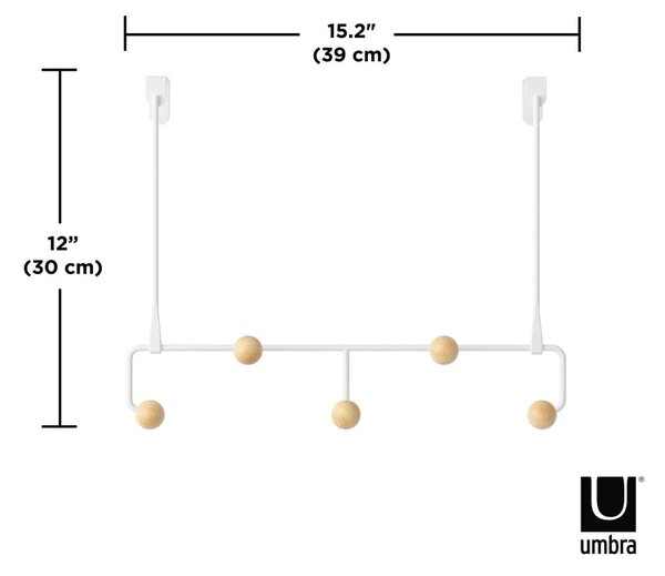 Appendiabiti in metallo bianco naturale 39 cm Estique - Umbra