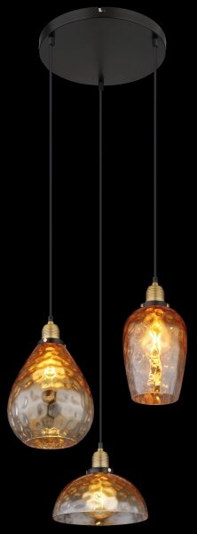 Globo 15786-3H1 - Lampadario a sospensione con filo SALVY 3xE27/60W/230V diametro 46 cm arancione