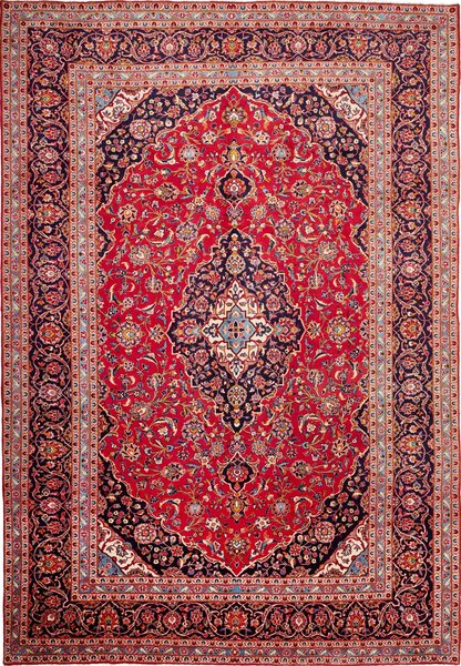 Tappeto Ardakan Persia Medaglione Rosso Blu 250x360 Cm