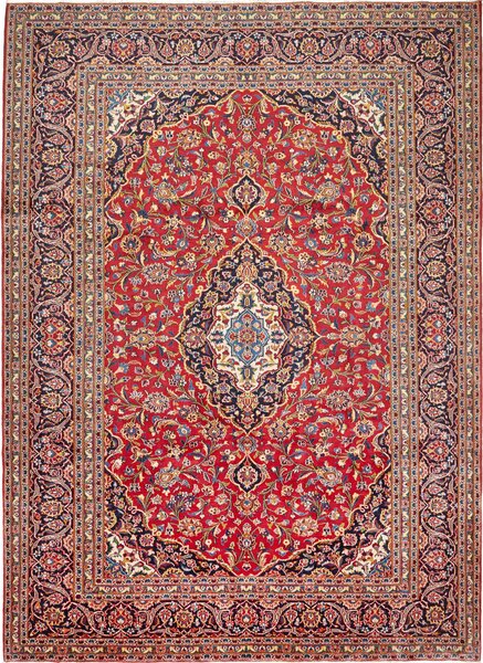 Tappeto Ardakan Persia Medaglione Rosso Blu Notte 260x358 Cm