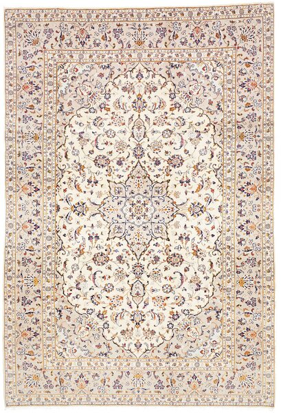 Tappeto Kashan Persia Medaglione Avorio Beige 196x292 Cm