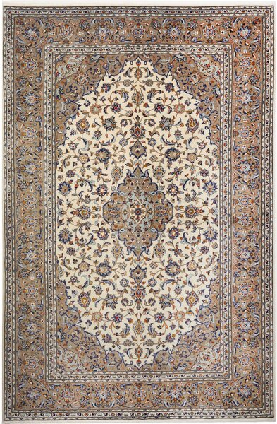 Tappeto Kashan Persia Medaglione Crema Beige 203x310 Cm