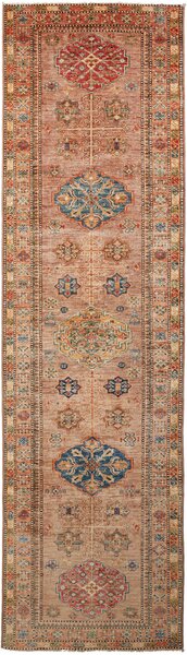 Tappeto Kazak Fine Pakistan Astratto Terra Blu 82x300 Cm