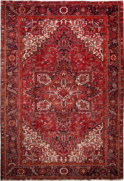 Tappeto Gorawan Persia Geometrico Rosso Crema 252x367 Cm