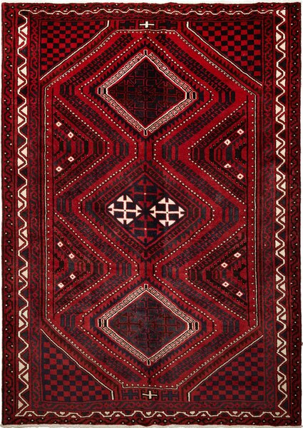 Tappeto Lori Persia Geometrico Rosso Bordeaux Blu Notte 220x307 Cm