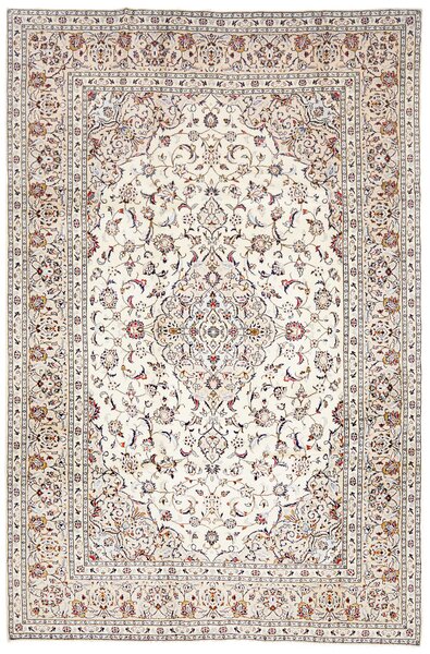 Tappeto Kashan Persia Medaglione Avorio Blu 198x302 Cm