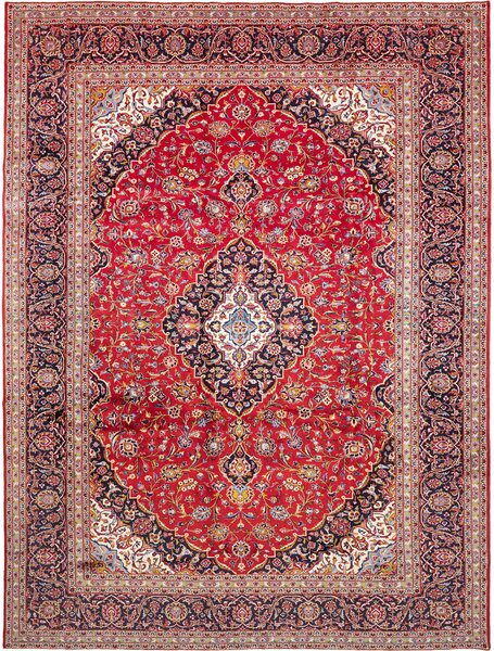 Tappeto Ardakan Persia Medaglione Rosso Blu 306x410 Cm