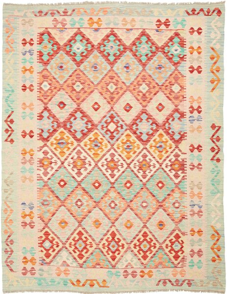 Tappeto Kilim Afghanistan Astratto Azzurro Corallo 156x197 Cm