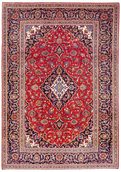 Tappeto Ardakan Persia Medaglione Rosso Blu Scuro 203x293 Cm