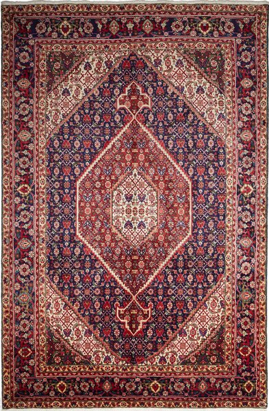 Tappeto Tabriz Persia Medaglione Blu Rosso 200x304 Cm