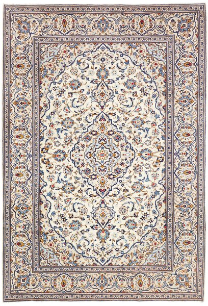 Tappeto Kashan Persia Medaglione Crema Blu 195x293 Cm