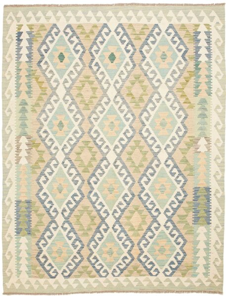 Tappeto Kilim Afghanistan Geometrico Azzurro Beige 154x199 Cm