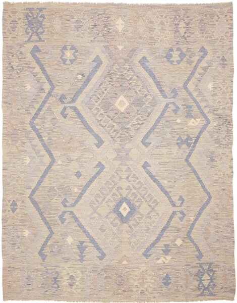 Tappeto Kilim Afghanistan Geometrico Beige Azzurro 156x198 Cm