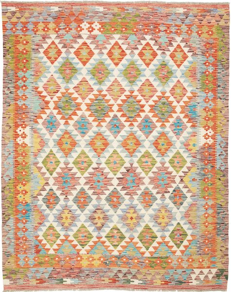 Tappeto Kilim Afghanistan Geometrico Multicolore Vivace 159x200 Cm
