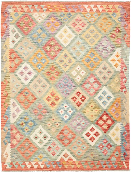 Tappeto Kilim Afghanistan Astratto Multicolore Pastello 154x200 Cm