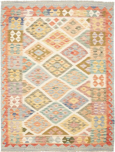 Tappeto Kilim Afghanistan Geometrico Multicolore Pastello 148x201 Cm