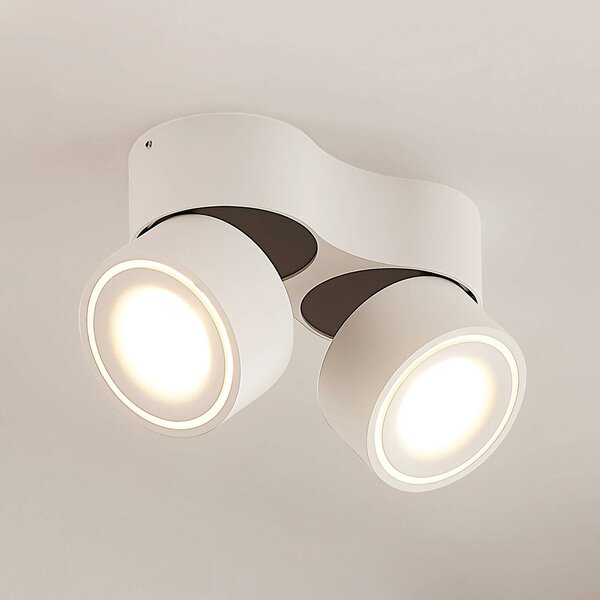 Arcchio Faretto da soffitto a LED Rotari, bianco, 2 luci, 2270 lm Rotari Arcchio, dimmerabile, Bianco / Opale, Corridoio, Alluminio, Moderno