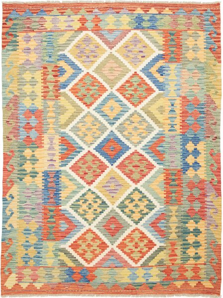 Tappeto Kilim Afghanistan Geometrico Multicolore Vivace 151x200 Cm