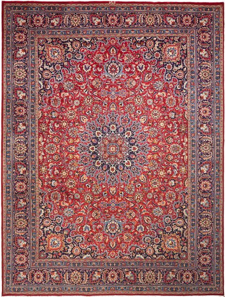 Tappeto Kashmar Persia Medaglione Rosso Blu 295x393 Cm