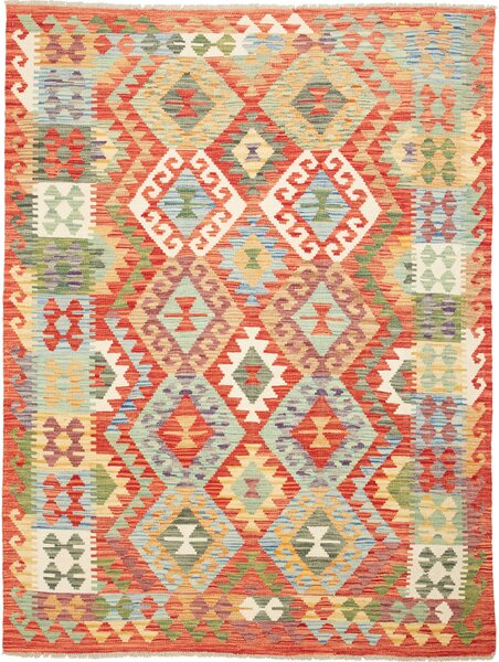 Tappeto Kilim Afghanistan Geometrico Multicolore Rosso 152x202 Cm