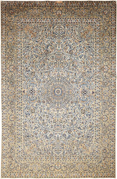 Tappeto Kashan Persia Medaglione Beige Blu 250x392 Cm