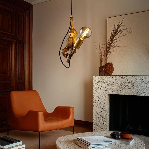 Lucide Lampada a sospensione Extravaganza Chimp, dimmerabile, Ottone / Oro, Soggiorno / Sala da pranzo, Plastica, Design, Lampada a sospensione