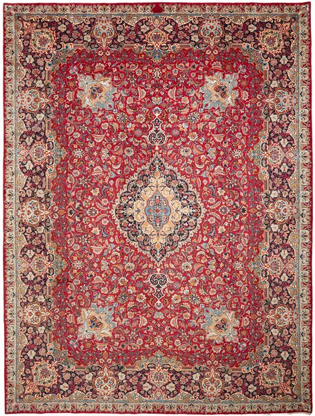 Tappeto Kashmar Persia Medaglione Rosso Blu 300x396 Cm